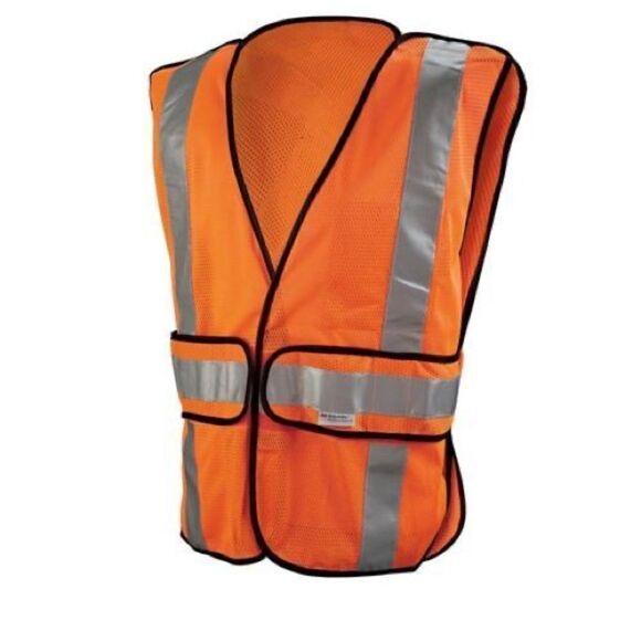 Reflective Safety Vest, Class 2 Construction, Hi-Viz, Yellow & Orange 3 pc Lot - Picture 4 of 15